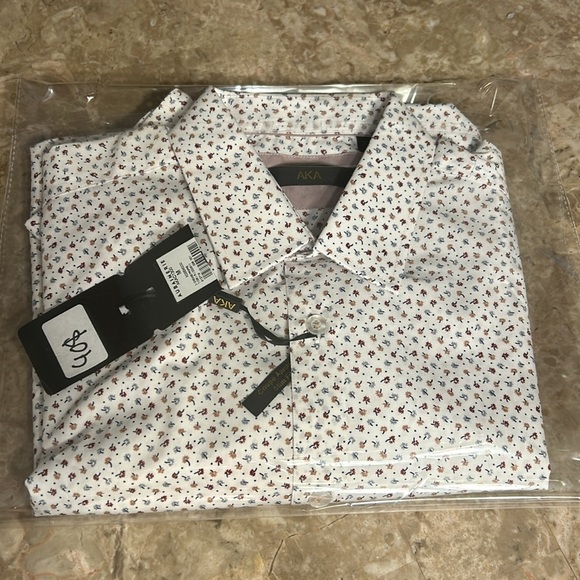 AKA Men shirt,NWT,slim fit, small,Mini floral print ,long sleeve,100 cotton - Picture 11 of 11